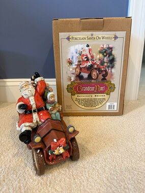 2003 Grandeur Noel Collector's Edition "Santa On Wheels" Figurine